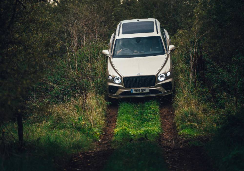 على الطرق الوعرة V8 سيارة بنتلي بنتايجا