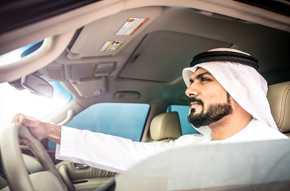 Arabian men with car