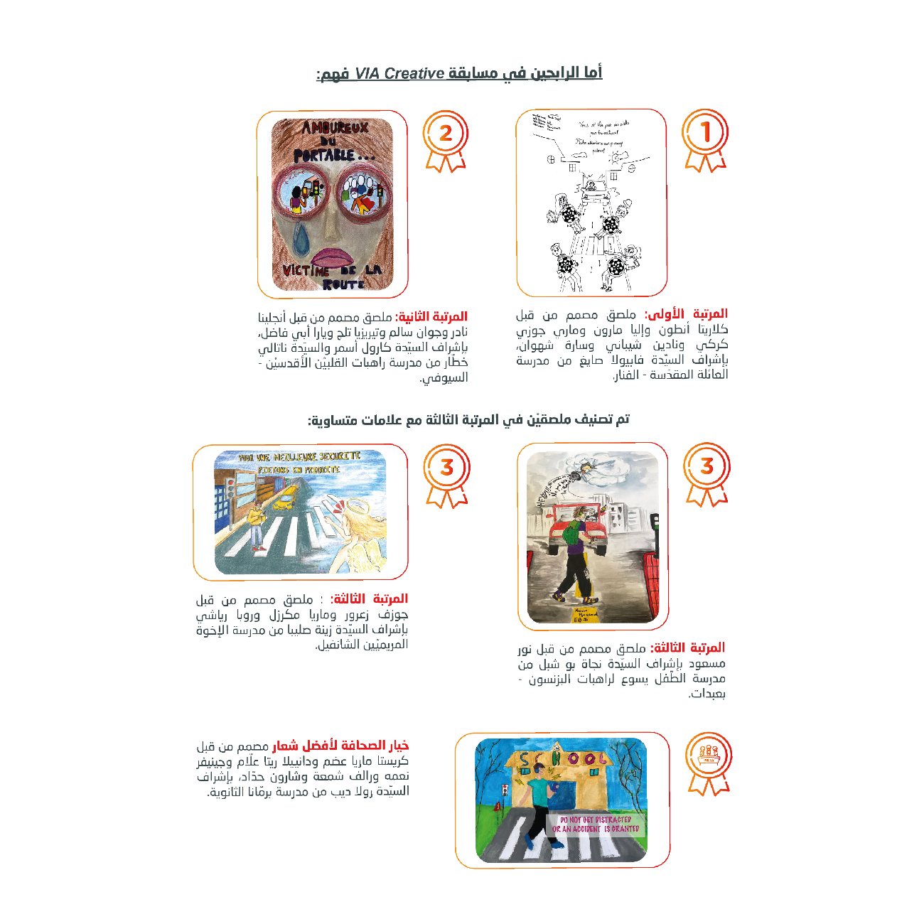 الفائزين في مسابقة VIA Creative