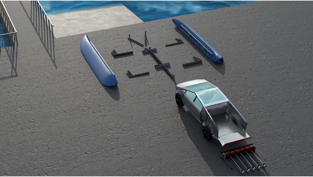 تسلا سايبر تراك فوق المياه